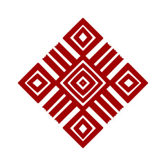 Belarus ethnic ornament. Slavic red geometric pattern. Perfect for logo design, web design, card, poster, packing design, fabric print, sublimation printing on t shirt, mug, bag,