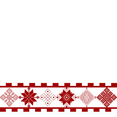 Belarus ethnic ornament. Slavic red geometric pattern. Perfect for logo design, web design, card, poster, packing design, fabric print, sublimation printing on t shirt, mug, bag,
