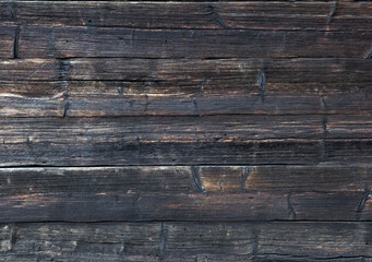 Horizontal dark vintage wooden planks, can be used as background