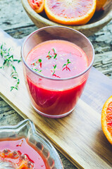 Preparation of Sicilian blood oranges juice