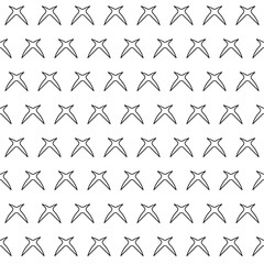 Outline Crosses Pattern. White Background And Seamless Crosses.
