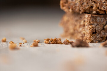 Chocolate crispy cake - cereal rice crispies with chocolate