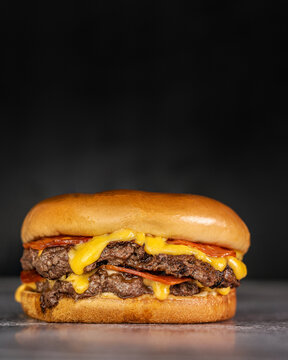 Smash burguer com american cheese e pepperoni
