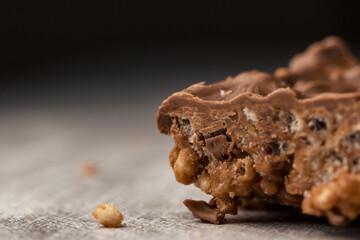 Chocolate crispy cake - cereal rice crispies with chocolate
