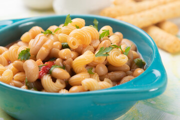 Italian pasta fagioli with kidney beans