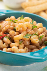 Italian pasta fagioli with kidney beans