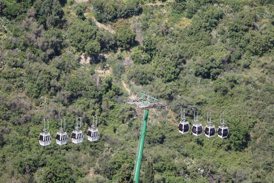 Cable car Taormina to Mazzaro mare, Sicily Italy