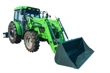 modern front loader for use in various areas of modern production. Isolated on white