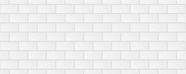 subway tile background. white seamless patter for kitchen backsplash, bathroom wall, shower. ceramic vector texture
