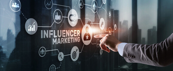 Influencer Social marketing concept. Business Internet Technology
