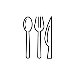 Fork, spoon, knife line icon