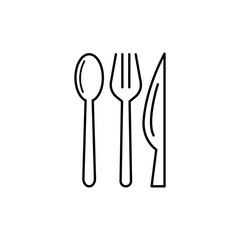 Fork, spoon, knife line icon