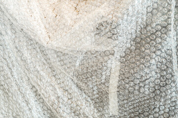 Dirty bubble plastic wrap surface. plastic with air balls on the surface