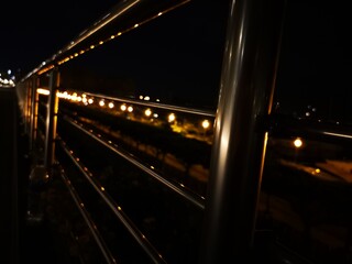 Fence night light reflection