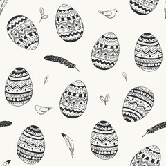 Easter eggs seamless vector patten