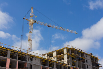 Fototapeta na wymiar Construction of an apartment building. Multi-storey construction
