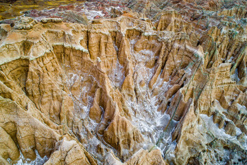 Badlands landscape in Winter