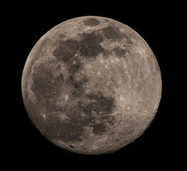 Lunar surface of a full moon