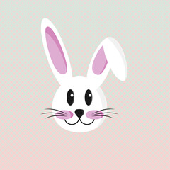 Easter holiday greeting card with cute bunny	