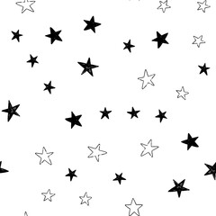 Star doodle seamless pattern. Background texture.