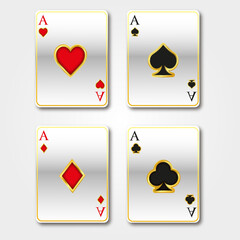 Playing cards set of aces