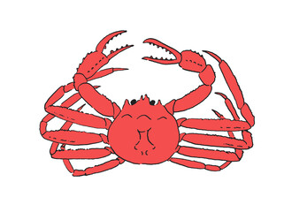 カニのイラスト-線画・手描き