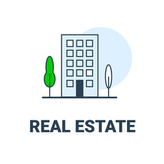 Real estate icon or logos. Buying, selling, renting out houses or apartments. Real estate symbol - simple vector icon. Realtor services.