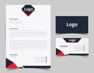 Business card and letterhead design set. Corporate and business style template. Modern and clean branding stationery design. fully editable file