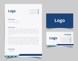 Obraz premium Business card and letterhead design set. Corporate and business style template. Modern and clean branding stationery design. fully editable file