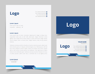 Obraz premium Business card and letterhead design set. Corporate and business style template. Modern and clean branding stationery design. fully editable file