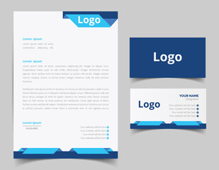 Business card and letterhead design set. Corporate and business style template. Modern and clean branding stationery design. fully editable file