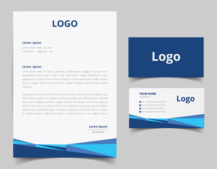 Business card and letterhead design set. Corporate and business style template. Modern and clean branding stationery design. fully editable file