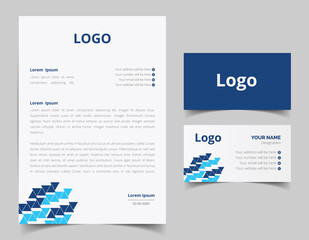 Business card and letterhead design set. Corporate and business style template. Modern and clean branding stationery design. fully editable file