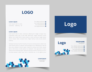 Obraz premium Business card and letterhead design set. Corporate and business style template. Modern and clean branding stationery design. fully editable file