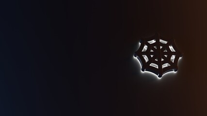3d rendering of white light stripe symbol of cobweb on dark background © Destrosvet