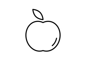 Apple icon. Fruit sign symbol. Thin line icon on white background. Vector illustration.