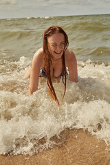 woman in surf