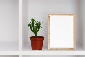 Mock up frame with white blank card. Mockup Template with copy space for your design or text.