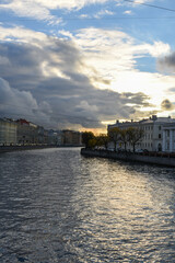 sunset over the river