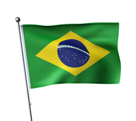 3D illustration Realistic textured flag of Brazil for composition