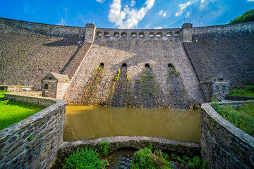 Fototapeta premium Beautiful view of the old water dam in Zagorze Slaskie, Poland