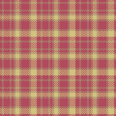 Plaid pattern vector background in red, gold.