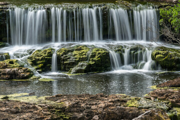 Fototapeta na wymiar View of Aysgarth Falls at Aysgarth in The Yorkshire Dales National Park