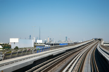 modern city infrastructure modern monorail transport in Dubai