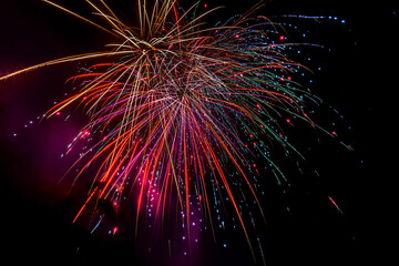 Fireworks on night sky