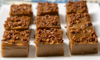 Malaysian dessert locally known as Kuih Kole Kacang. Selective focus.