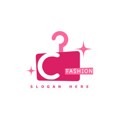 Fototapeta premium illustration of minimalist botique logo design . the elegant hanger icon