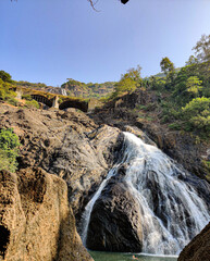 waterfall in the mountains Dudhsagar falls Goa india