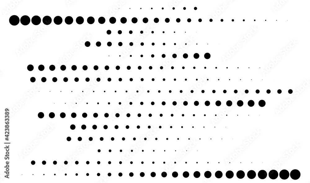 Poster Dot, circles, dotted lines abstract design element. Stipple, stippling and speckles effect