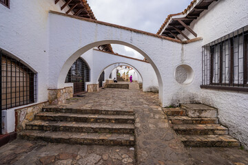 typical street of the village of Guatavita, Cundinamarca, Colombia